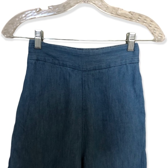 Madewell Chambray Huston Pull On crop pants - Picture 4 of 7